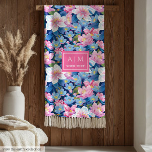 Modern blush pink watercolor preppy wedding gift fleece blanket