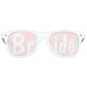 Modern blush pink watercolor wedding Bride Retro Sunglasses