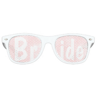 Modern blush pink watercolor wedding Bride Retro Sunglasses