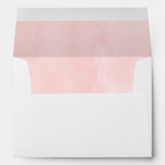 Modern blush pink watercolor wedding envelope