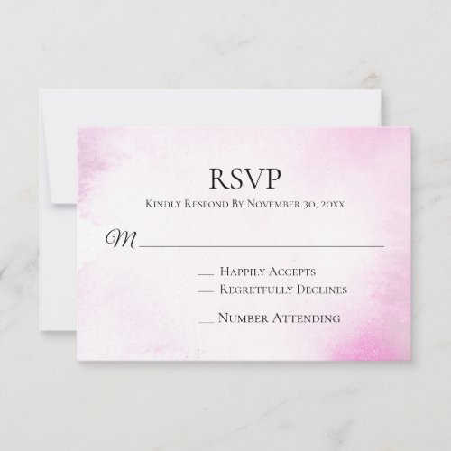  Modern Blush Pink Watercolor Wedding RSVP