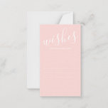 Modern Blush Pink Wedding Advice and Wishes<br><div class="desc">Modern Blush Pink Wedding Advice and Wishes Cards
featuring title in white modern script font style on pink background.

Perfect as advice and wishes card for wedding,  baby shower,  birthday party,  bachelorette party and any special occasions.</div>