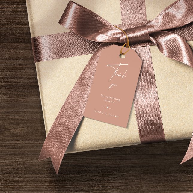 Modern Blush Pink Wedding Favor Thank You Gift Tag (Creator Uploaded)