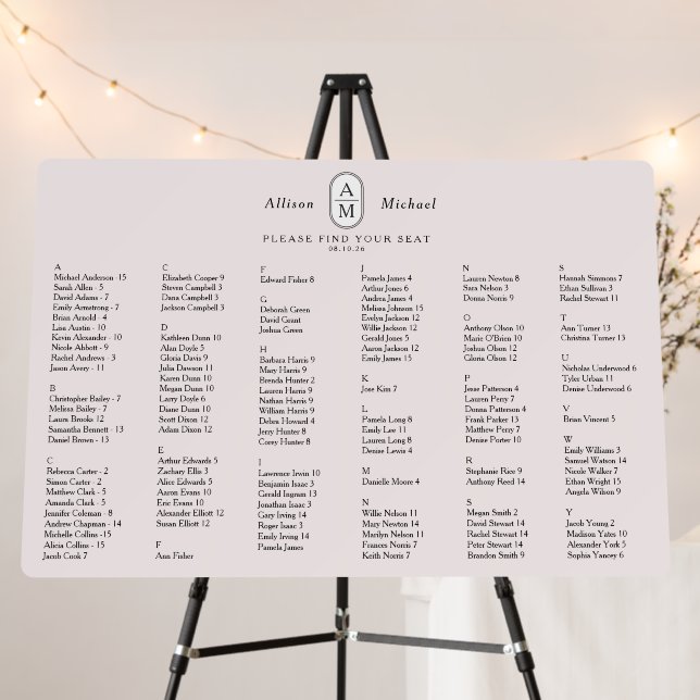 Modern Blush Pink wedding Foam Board (In Situ (Stand))