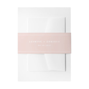 Modern Blush Pink Wedding Invitation Belly Band