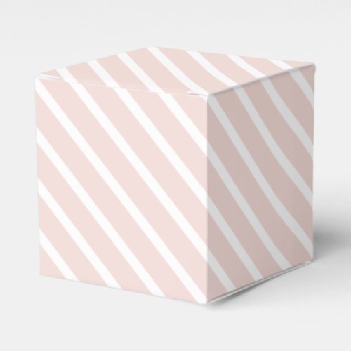 Modern blush pink white oblique stripes cute favor boxes