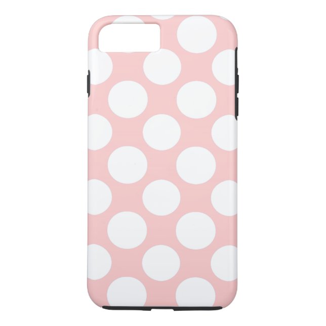 Modern Blush Pink White Polka Dots Pattern Case-Mate iPhone Case (Back)