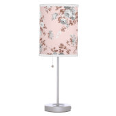 Modern blush pink white rose gold glitter floral table lamp (Right)