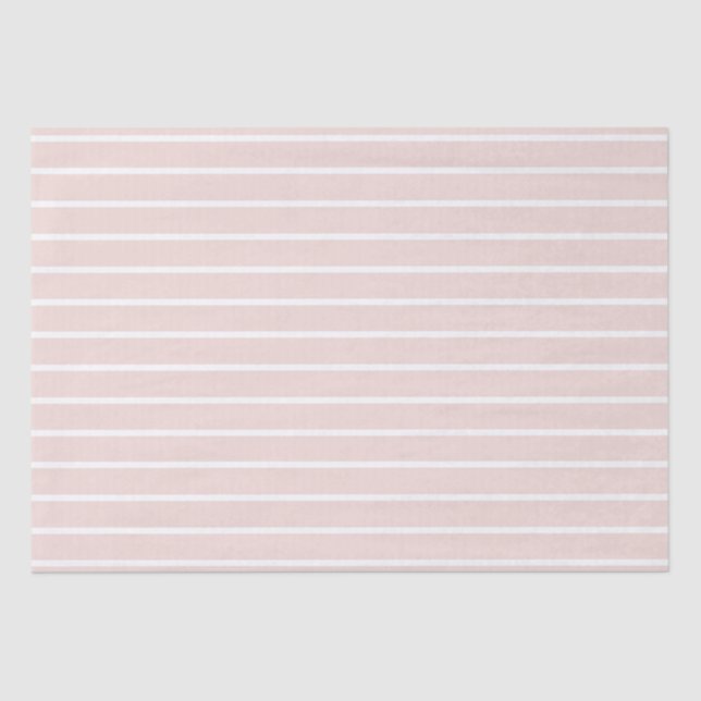 Modern blush pink & white stripes elegant chic tissue paper (Front)