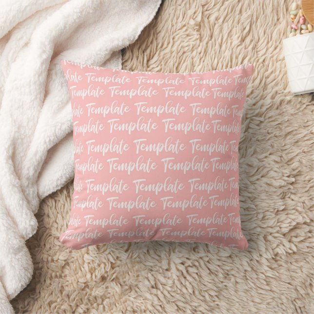 Modern blush pink white typography throw pillow (Blanket)