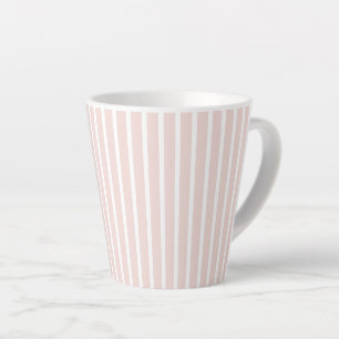 Modern blush pink white vertical stripes chic cute latte mug