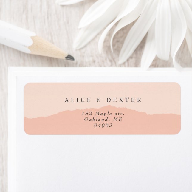 Modern Blush Rose Couple Wedding Label (Insitu)