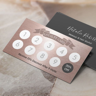 Modern Blush Rose Gold Beauty Salon Loyalty Card