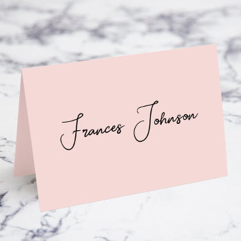 Modern Blush Signature Name Place Cards by annaleeblysse at Zazzle
