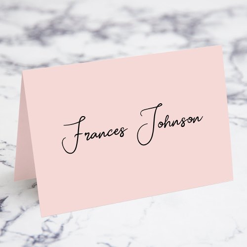 Modern Blush Signature Name Place Cards