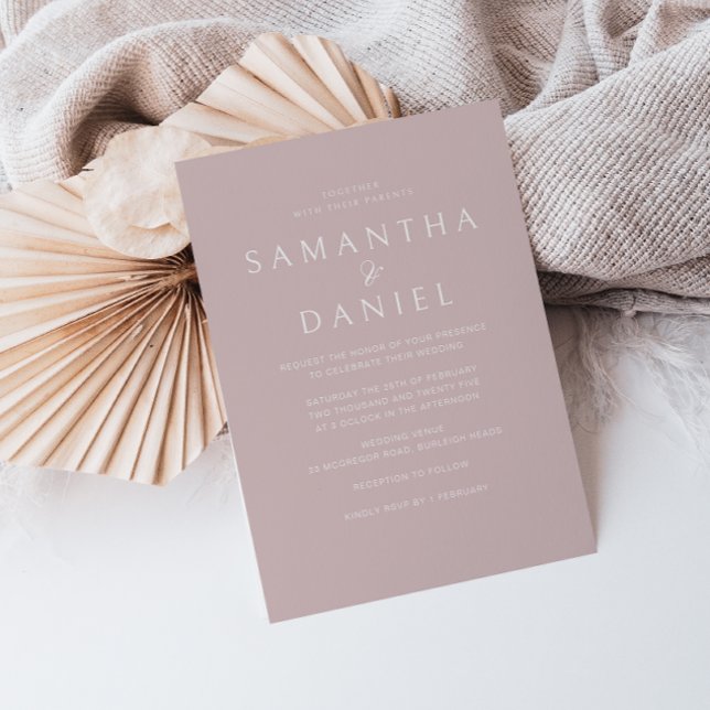 Modern Blush Simple Elegance Wedding Invitation (Creator Uploaded)