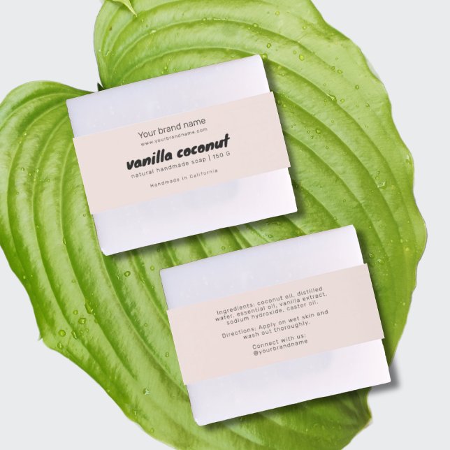 Modern blush soap packaging ingredients wrap label (Creator Uploaded)