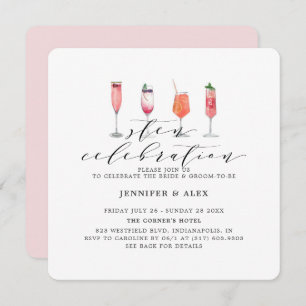 Modern Blush Sten Celebration Invitation