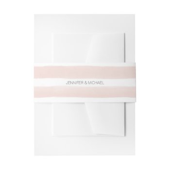 Modern Blush Stripes Belly Bands Invitation Belly Band by charmingink at Zazzle