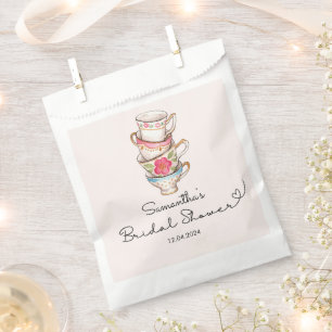 Modern Blush Tea Party Bridal Shower Favor Bag