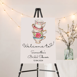 Modern Blush Tea Party Bridal Shower Foam Board