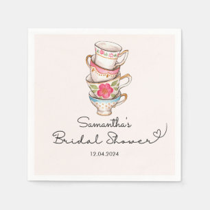Modern Blush Tea Party Bridal Shower Napkins
