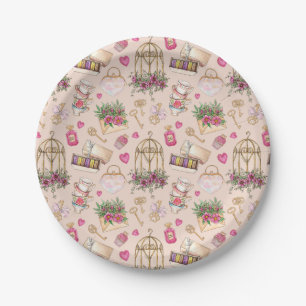 Modern Blush Tea Party Paper Plates
