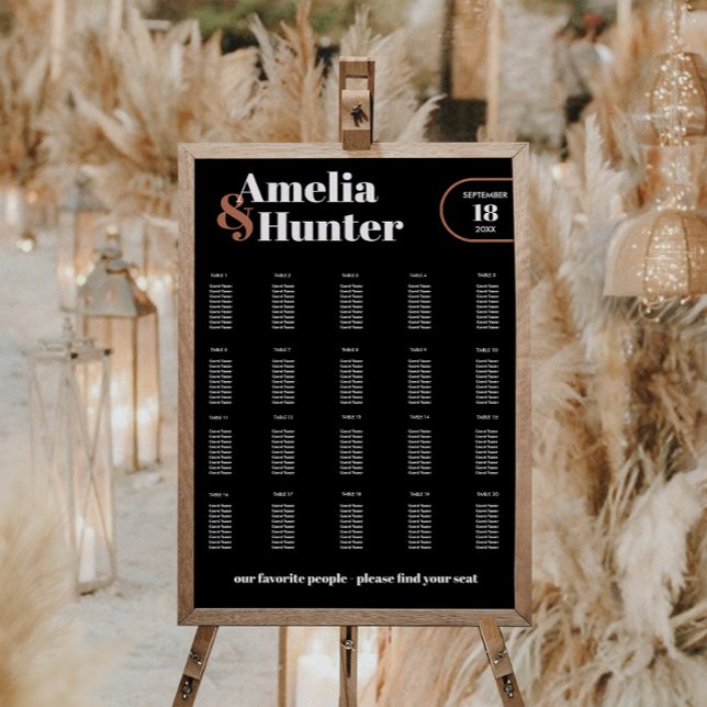Modern Blush Terracotta Reception Seating Chart Foam Board (Creator Uploaded)