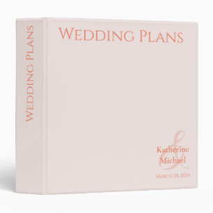 Modern Blush Wedding Plans- 3 Ring Binder