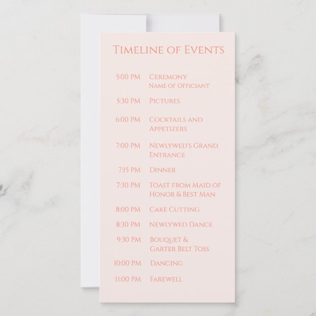 Modern Blush-Wedding Program- (Back)