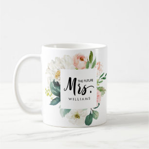 Modern Blush WEDDING THE future MRS Typography Coffee Mug
