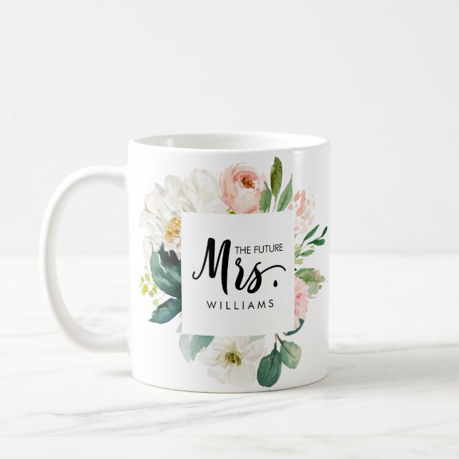 Modern Blush | WEDDING  THE future MRS Typography Coffee Mug (Left)