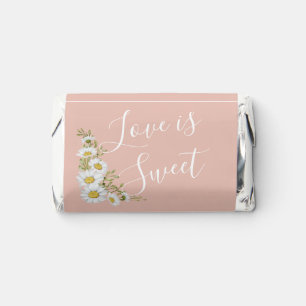 Modern Blush & White Daisies Wedding Hershey's Miniatures