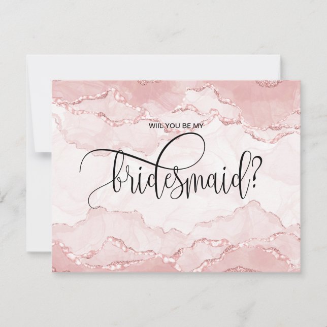 modern blush will you be my bridesmaid? invitation (Front)