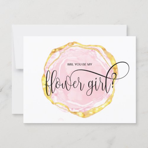 modern blush will you be my flower girl invitation