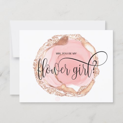 modern blush will you be my flower girl invitation