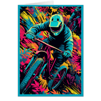 Modern Bmx Racer Greeting Card