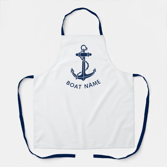 Modern Boat Anchor Beach House Custom Apron (Front)
