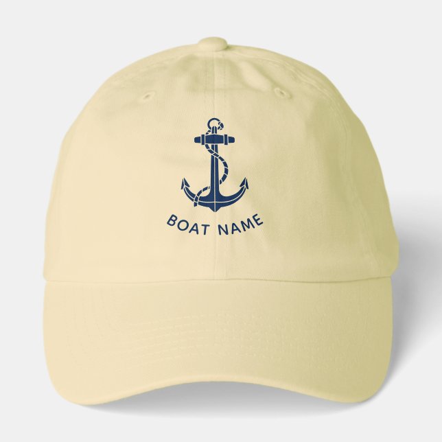 Modern Boat Anchor Beach Trip Custom Hat (Front)
