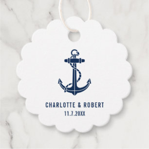 Modern Boat Anchor Beach Wedding Custom Favor Tags