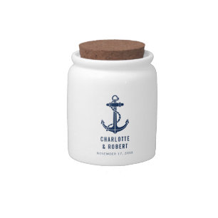 Modern Boat Anchor Beach Wedding Favor Candy Jar