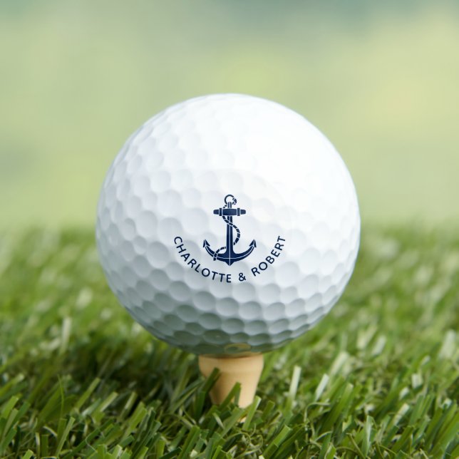 Modern Boat Anchor Beach Wedding Swag Golf Balls (Insitu Tee)