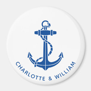 Modern Boat Anchor Beach Wedding Swag Magnet