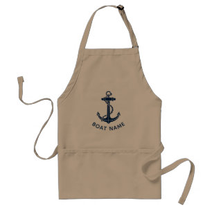 Modern Boat Anchor Coastal Beach House Adult Apron