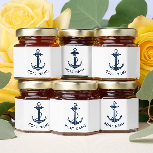 Modern Boat Anchor Coastal Beach House Treats Honey Jar Favors (Insitu)