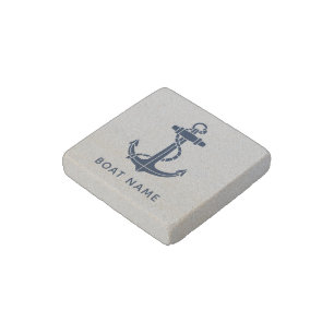 Modern Boat Anchor Cruise Trip Custom Stone Magnet