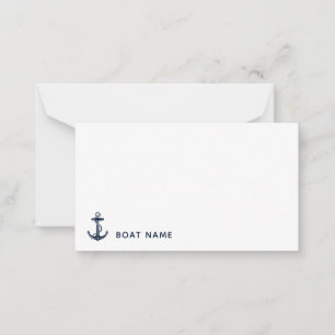 Modern Boat Anchor Nautical Swag Captain Custom Note Card