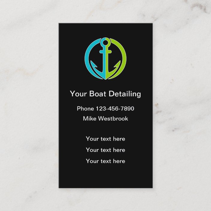 Modern Boat Detailing Business Cards