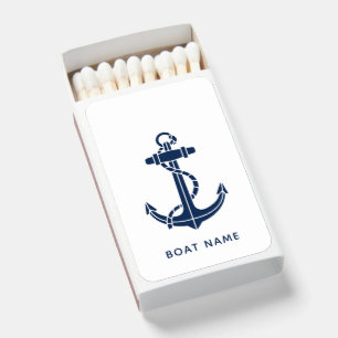 Modern Boat Name Anchor Custom Sailing Trip Swag Matchboxes