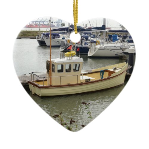Modern Boat Traditional Style Ceramic Ornament